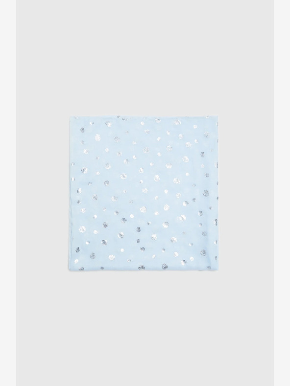 Moodo Světle modrý dámský puntíkovaný šátek Moodo