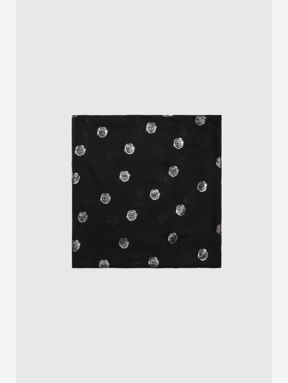 Moodo Černý dámský puntíkovaný šátek Moodo