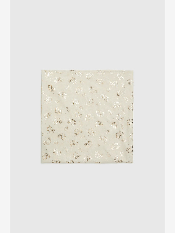 Moodo Krémový dámský vzorovaný šátek Moodo