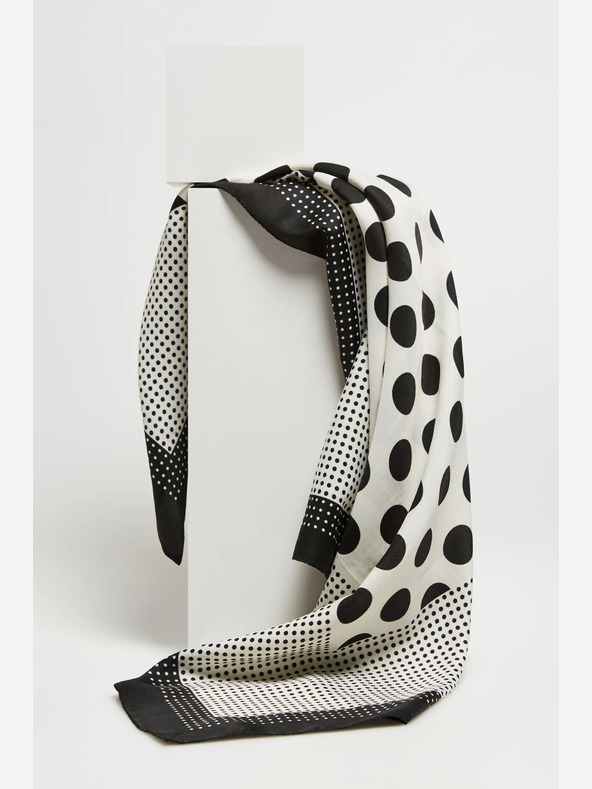 Moodo Bílo-černý dámský vzorovaný šátek Moodo