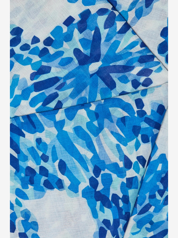 Moodo Bílo-modrý dámský vzorovaný šátek Moodo