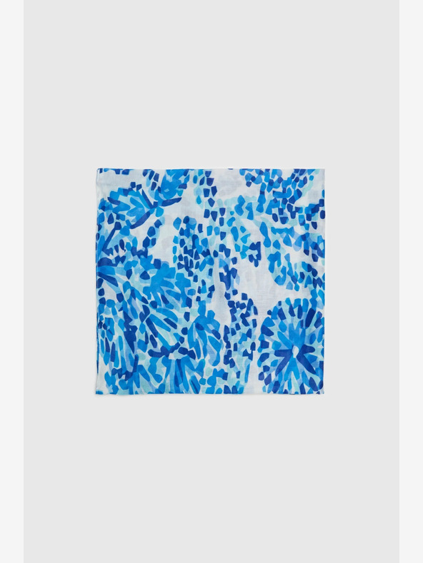 Moodo Bílo-modrý dámský vzorovaný šátek Moodo