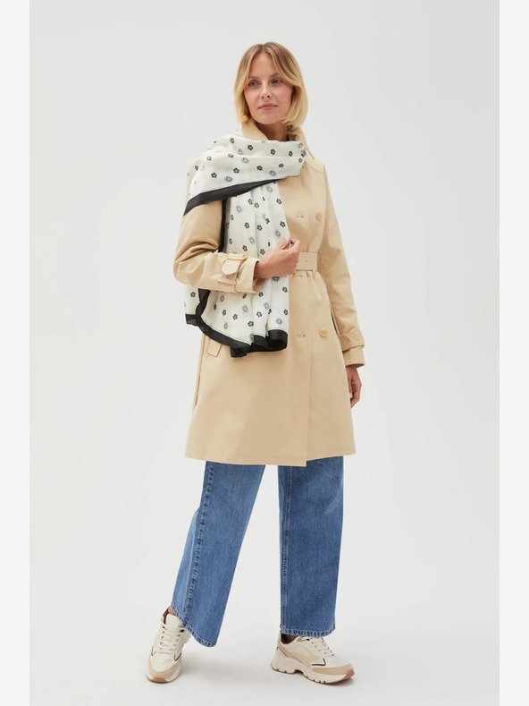 Moodo Černo-bílý dámsk květovaný šátek Moodo