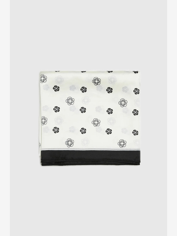 Moodo Černo-bílý dámsk květovaný šátek Moodo