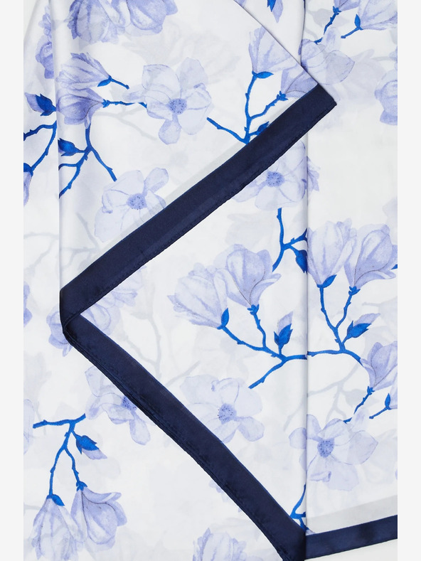 Moodo Bílo-modrý dámský květovaný šátek Moodo