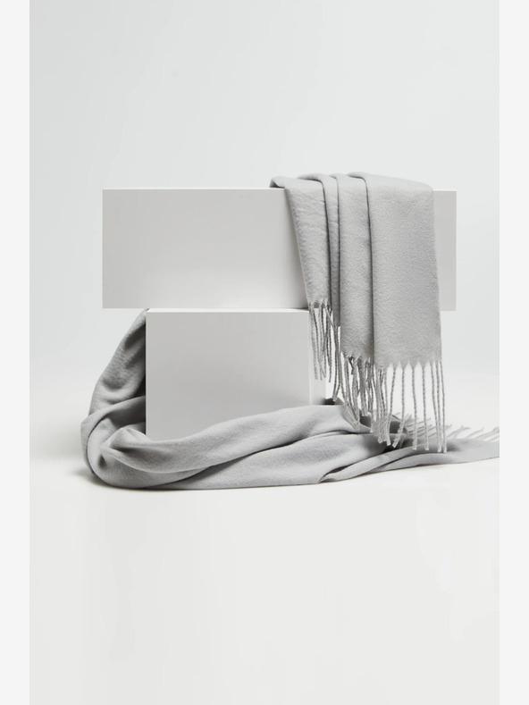 Moodo Světle šedá dámská šála Moodo