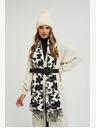 Moodo Černo-bílá dámská květovaná šála Moodo