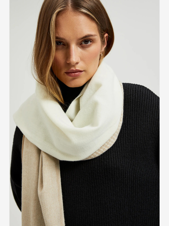 Moodo Béžovo-hnědá dámská šála Moodo