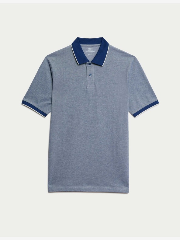 Marks & Spencer Polokošile Pique se zvýrazněnými okraji The Ultimate Marks & Spencer modrá