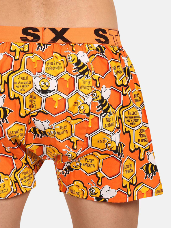 Styx Žluto-oranžové pánské vzorované trenýrky Styx Včelky