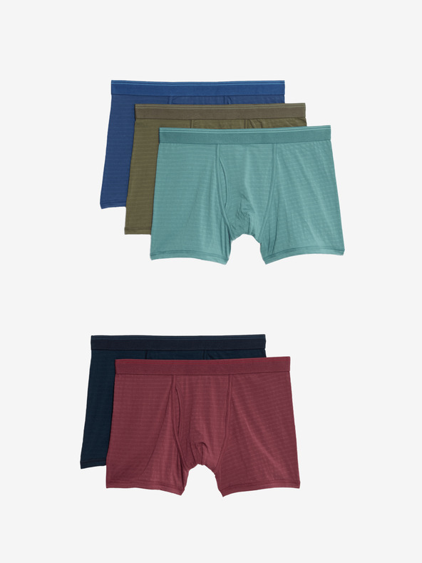 Marks & Spencer Pruhované trenýrky s vysokým podílem bavlny a technologií Cool & Fresh™, 5 ks v balení Marks & Spencer vícebarevná