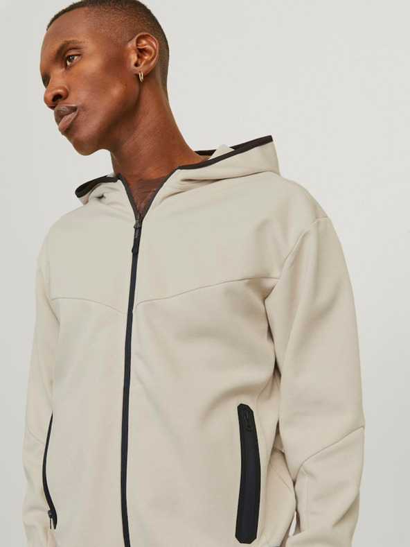 Jack & Jones Béžová pánská mikina s kapucí Jack & Jones