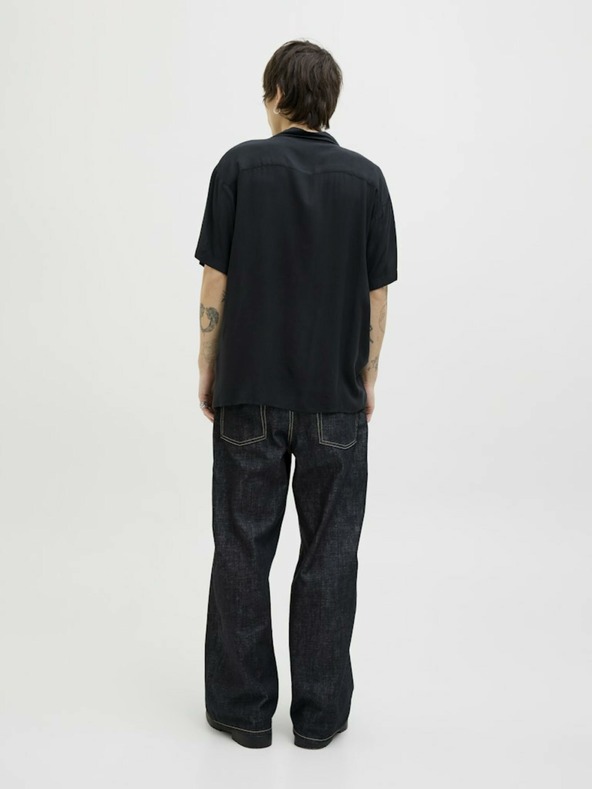 Jack & Jones Černá pánská košile s krátkým rukávem Jack & Jones