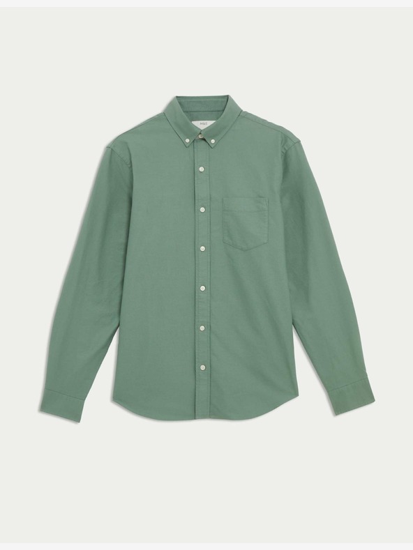 Marks & Spencer Oxfordská košile z čisté bavlny The Ultimate Marks & Spencer zelená