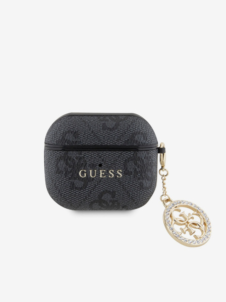 Guess Guess 4G Script PC/PU Charm Pouzdro pro AirPods 3 Black