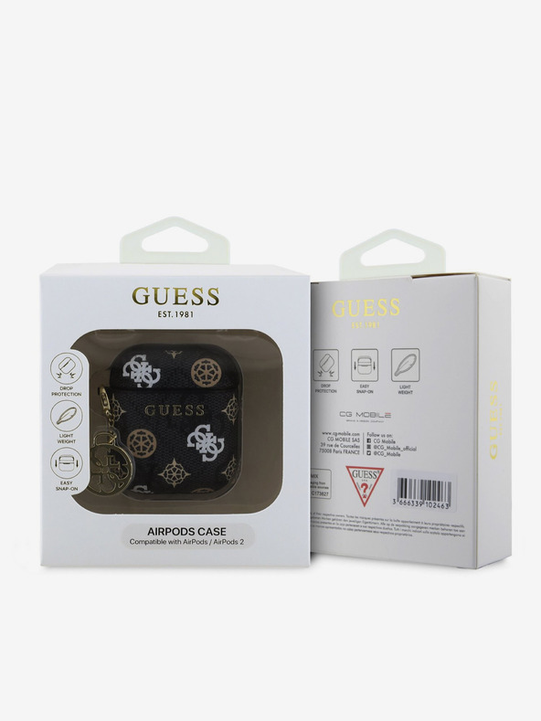 Guess Guess PU 4G Peony Charm Pouzdro pro AirPods 1/2 Black