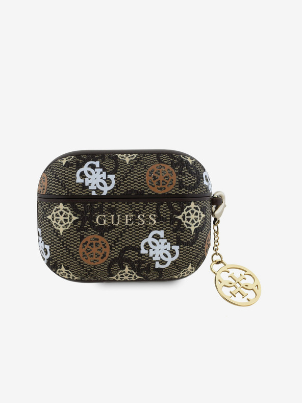 Guess Guess PU 4G Peony Charm Pouzdro pro AirPods Pro Brown