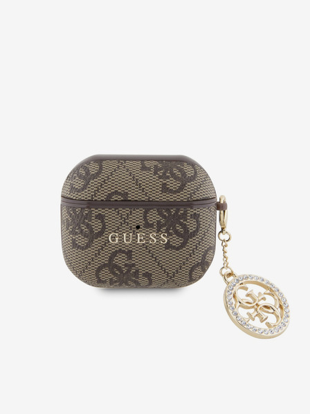 Guess Guess 4G Script PC/PU Charm Pouzdro pro AirPods 3 Brown