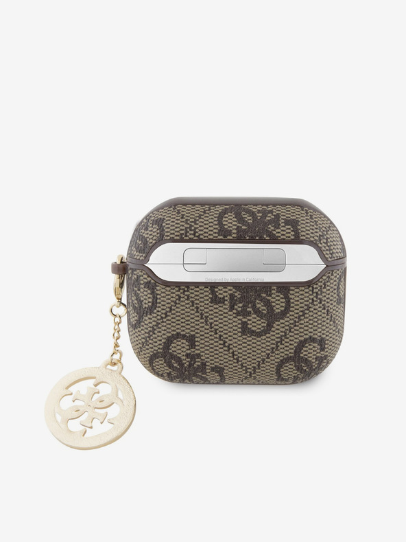 Guess Guess 4G Script PC/PU Charm Pouzdro pro AirPods 3 Brown