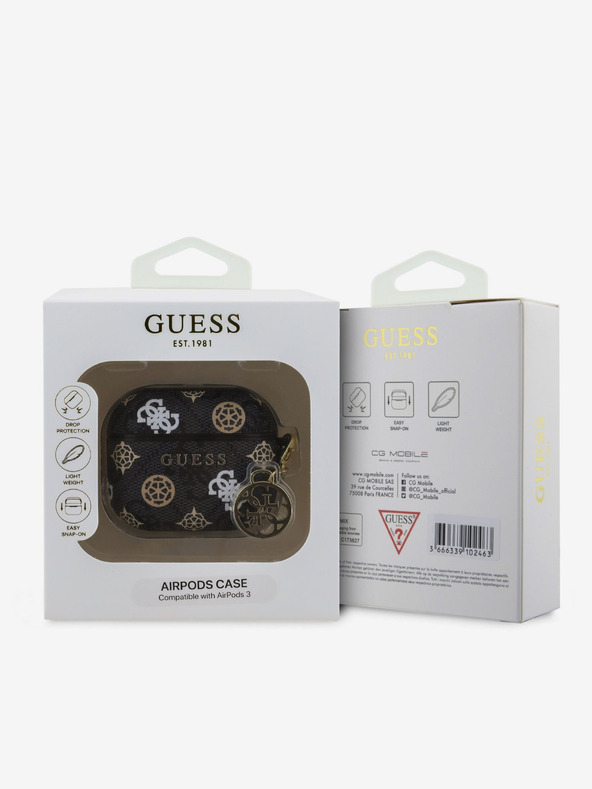 Guess Guess PU 4G Peony Charm Pouzdro pro AirPods 3 Black