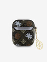 Guess Guess PU 4G Peony Charm Pouzdro pro AirPods 1/2 Brown