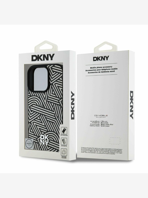 DKNY DKNY PU Leather Crosswalk Pattern Magsafe Zadní Kryt pro iPhone 16 Pro Ivory