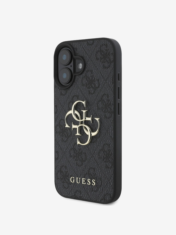 Guess Guess PU 4G Metal Logo Zadní Kryt pro iPhone 16 Grey