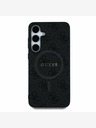 Guess PU Leather 4G Colored Ring MagSafe Zadní Kryt pro Samsung Galaxy S25+ Black Obal na telefon