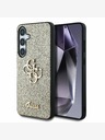 Guess Guess PU Fixed Glitter 4G Metal Logo Zadní Kryt pro Samsung Galaxy S25 Gold