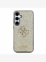 Guess Guess PU Fixed Glitter 4G Metal Logo Zadní Kryt pro Samsung Galaxy S25 Gold