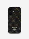 Guess Guess PU Leather 4G Triangle Metal Logo Zadní Kryt pro iPhone 16 Black