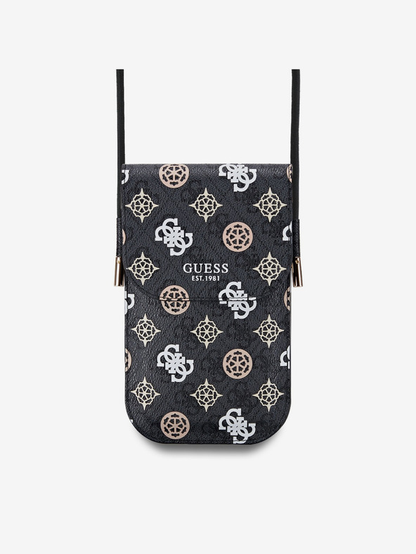 Guess Guess PU 4G Peony Multicolor Taška na Telefon Black