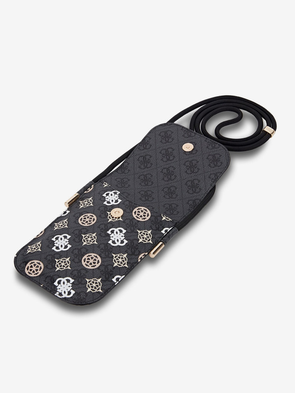 Guess Guess PU 4G Peony Multicolor Taška na Telefon Black