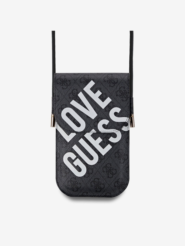 Guess Guess PU 4G Big Love Logo Taška na Telefon Black