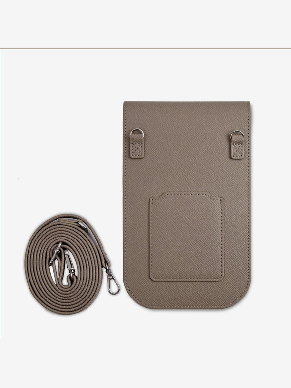 Guess Guess PU Grained Triangle Logo Taška na Telefon Brown