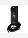 Guess Guess PU 4G Metal Logo Crossbody Popruh Zadní Kryt pro iPhone 16 Pro Black