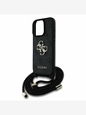 Guess Guess PU 4G Metal Logo Crossbody Popruh Zadní Kryt pro iPhone 16 Pro Black