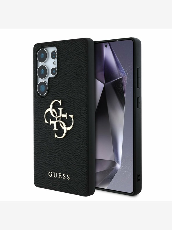 Guess Guess PU Grained 4G Metal Logo Zadní Kryt pro Samsung Galaxy S25 Ultra Black