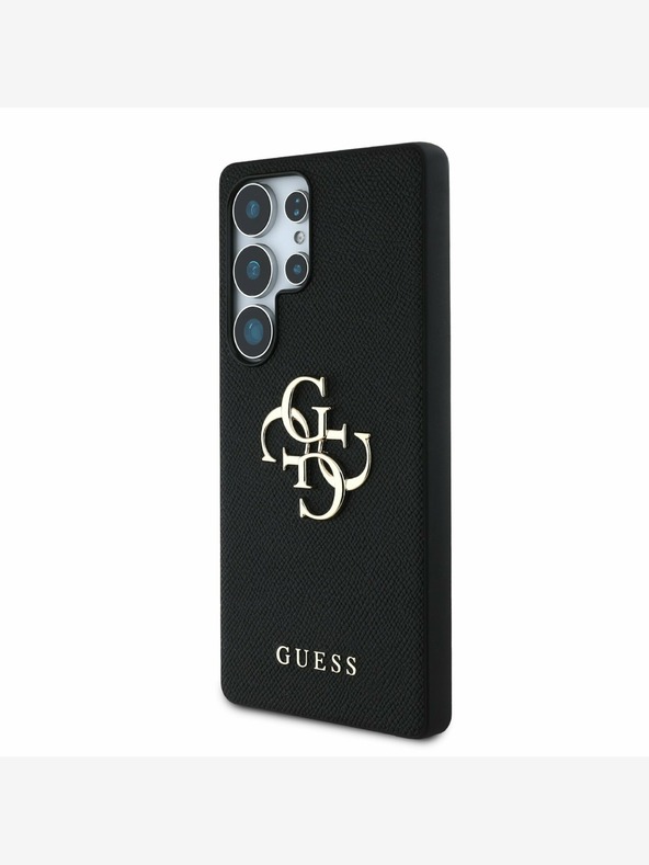 Guess Guess PU Grained 4G Metal Logo Zadní Kryt pro Samsung Galaxy S25 Ultra Black