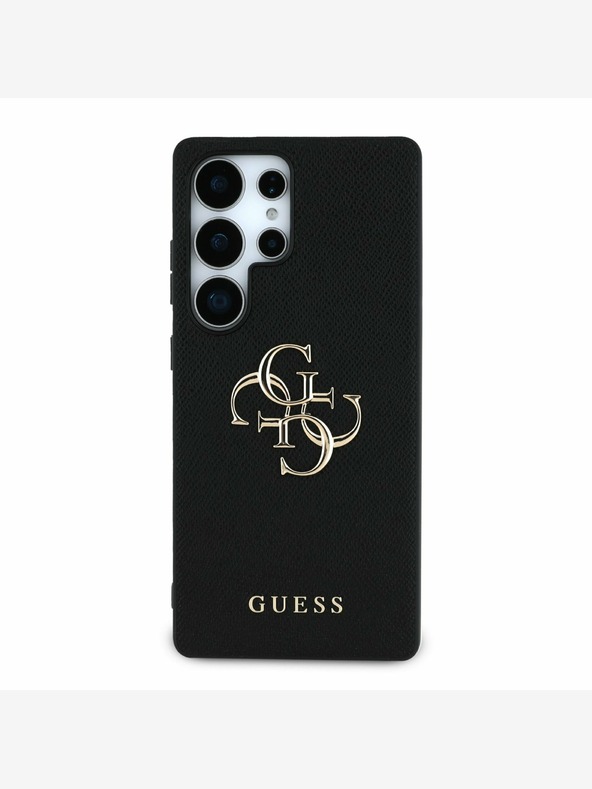 Guess Guess PU Grained 4G Metal Logo Zadní Kryt pro Samsung Galaxy S25 Ultra Black