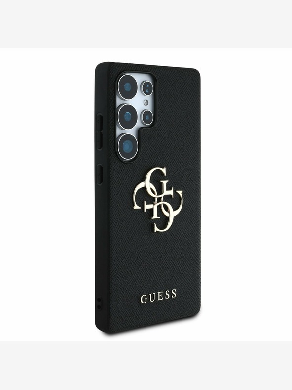 Guess Guess PU Grained 4G Metal Logo Zadní Kryt pro Samsung Galaxy S25 Ultra Black