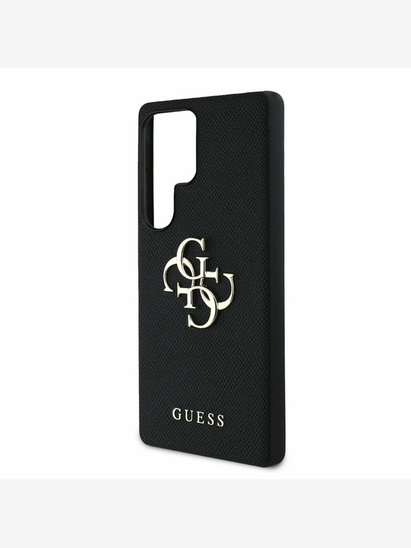 Guess Guess PU Grained 4G Metal Logo Zadní Kryt pro Samsung Galaxy S25 Ultra Black