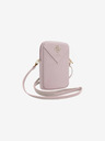 Guess Guess PU Grained 4G Metal Logo Taška na Telefon se Zipem Pink