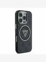 Guess Guess IML 4G Glitter and Triangle Logo MagSafe Zadní Kryt pro iPhone 16 Pro Black