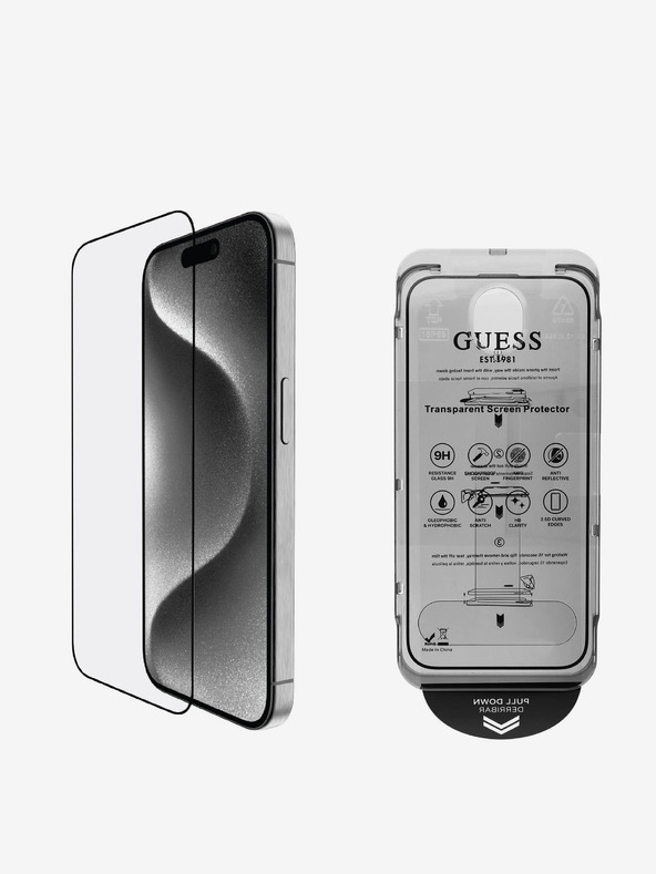 Guess Guess Tvrzené Sklo 2.5D pro iPhone 16 Black
