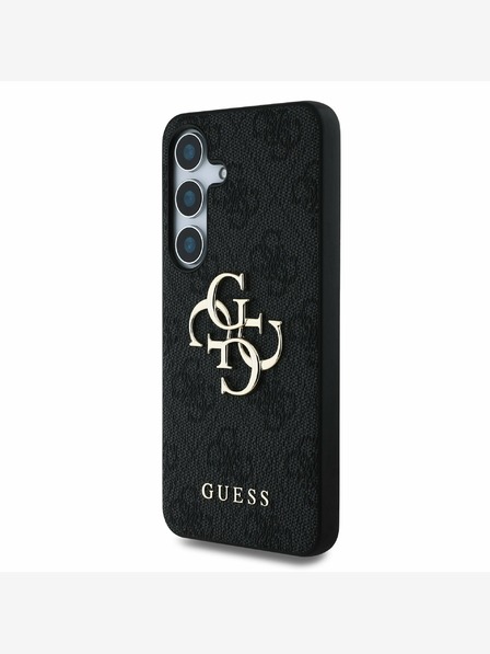 Guess PU 4G Metal Logo Zadní Kryt pro Samsung Galaxy S25+ Grey Obal na telefon