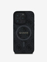 Guess PU Leather 4G Colored Ring MagSafe Zadní Kryt pro iPhone 16 Pro Max Black Obal na telefon