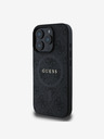 Guess PU Leather 4G Colored Ring MagSafe Zadní Kryt pro iPhone 16 Pro Max Black Obal na telefon