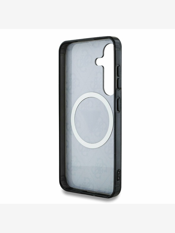 Guess Guess IML 4G Glitter and Triangle Logo MagSafe Zadní Kryt pro Samsung Galaxy S25+ Black