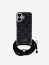 Guess Guess IML 4G Printed Crossbody Popruh Zadní Kryt pro iPhone 16 Black